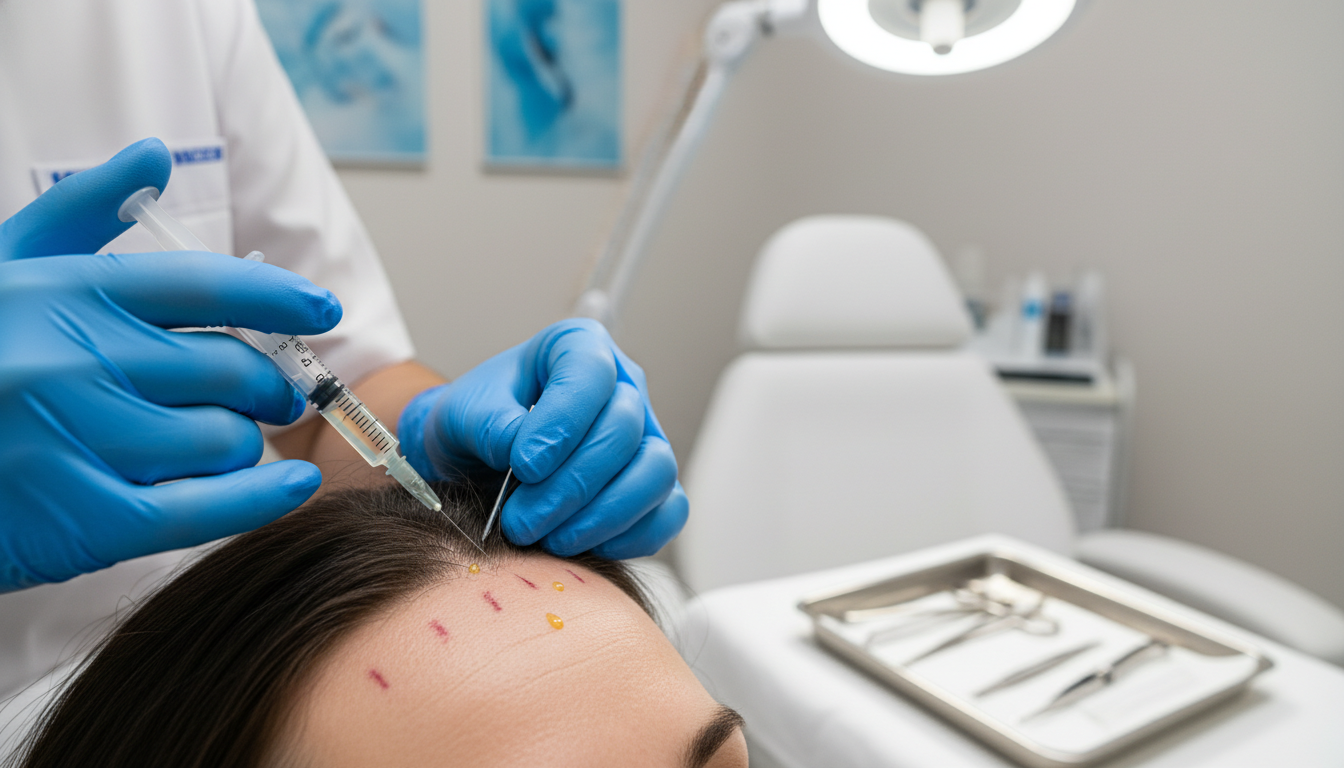 PRP platelet-rich plasma injection for hair growth stimulation